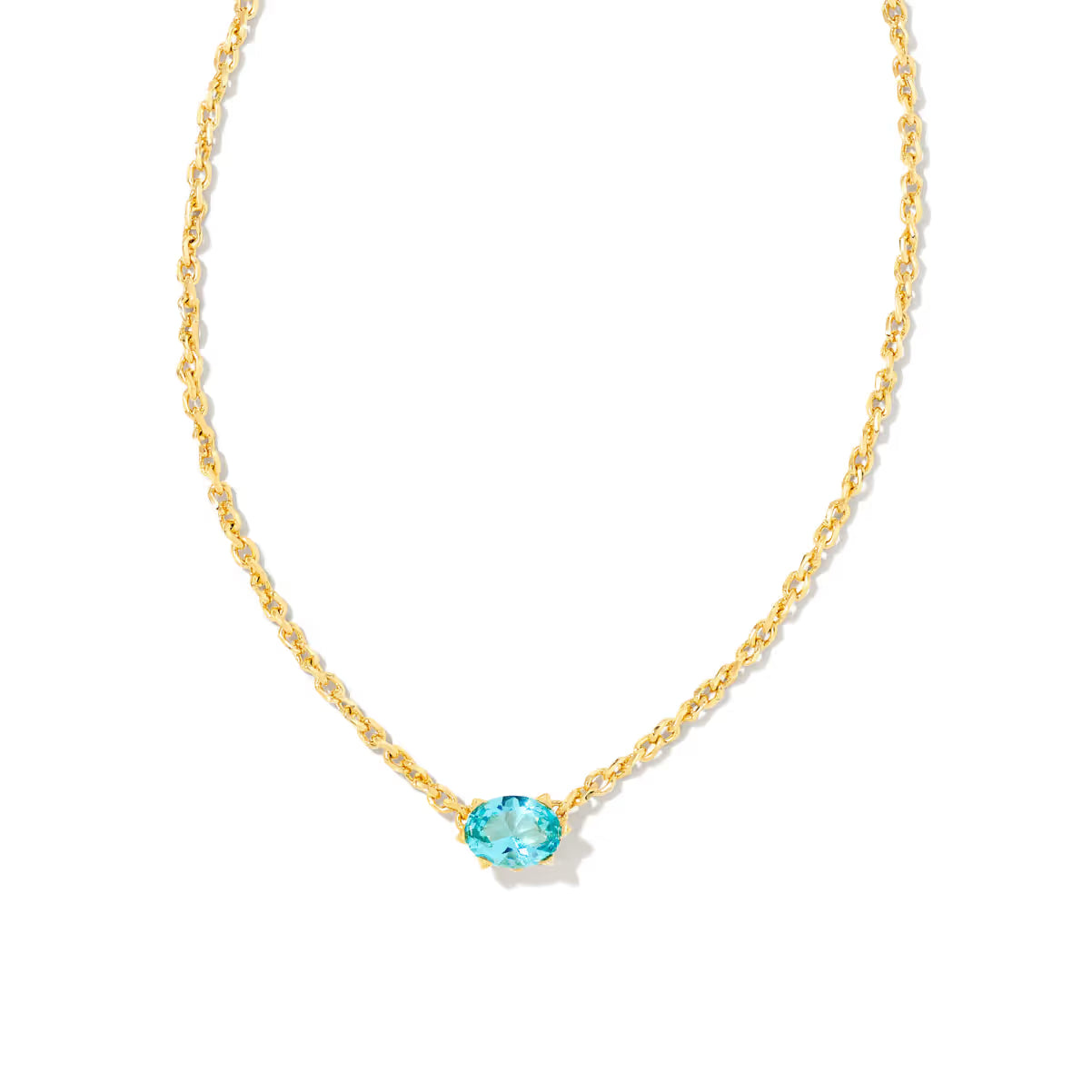 Kendra Scott Cailin Gold Pendant Necklace Aqua