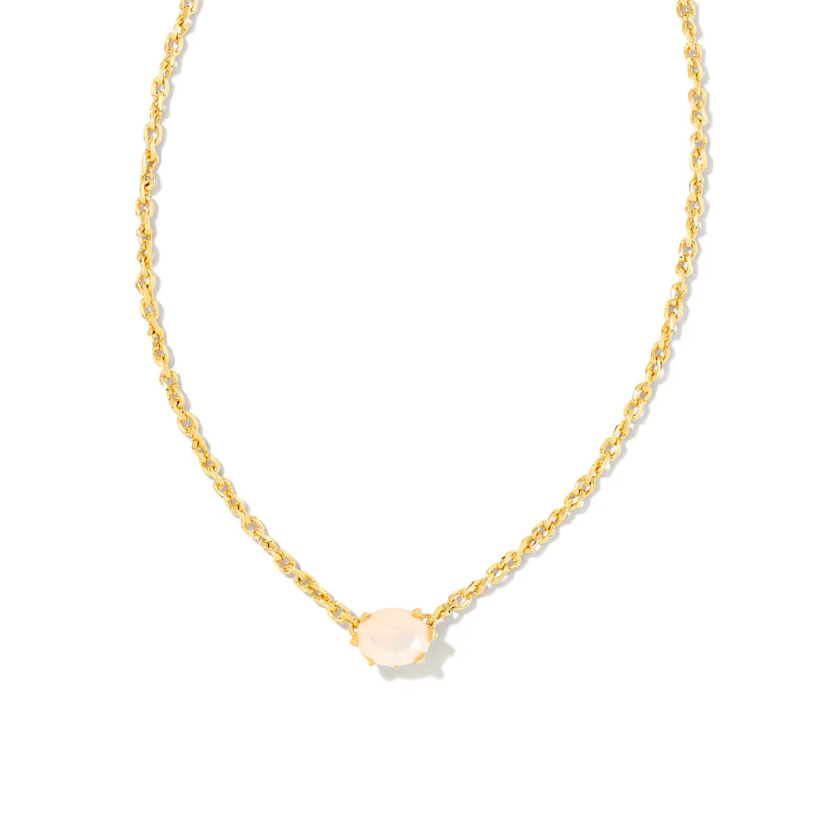Kendra Scott Cailin Gold Pendant Necklace White Iridescent Crystal