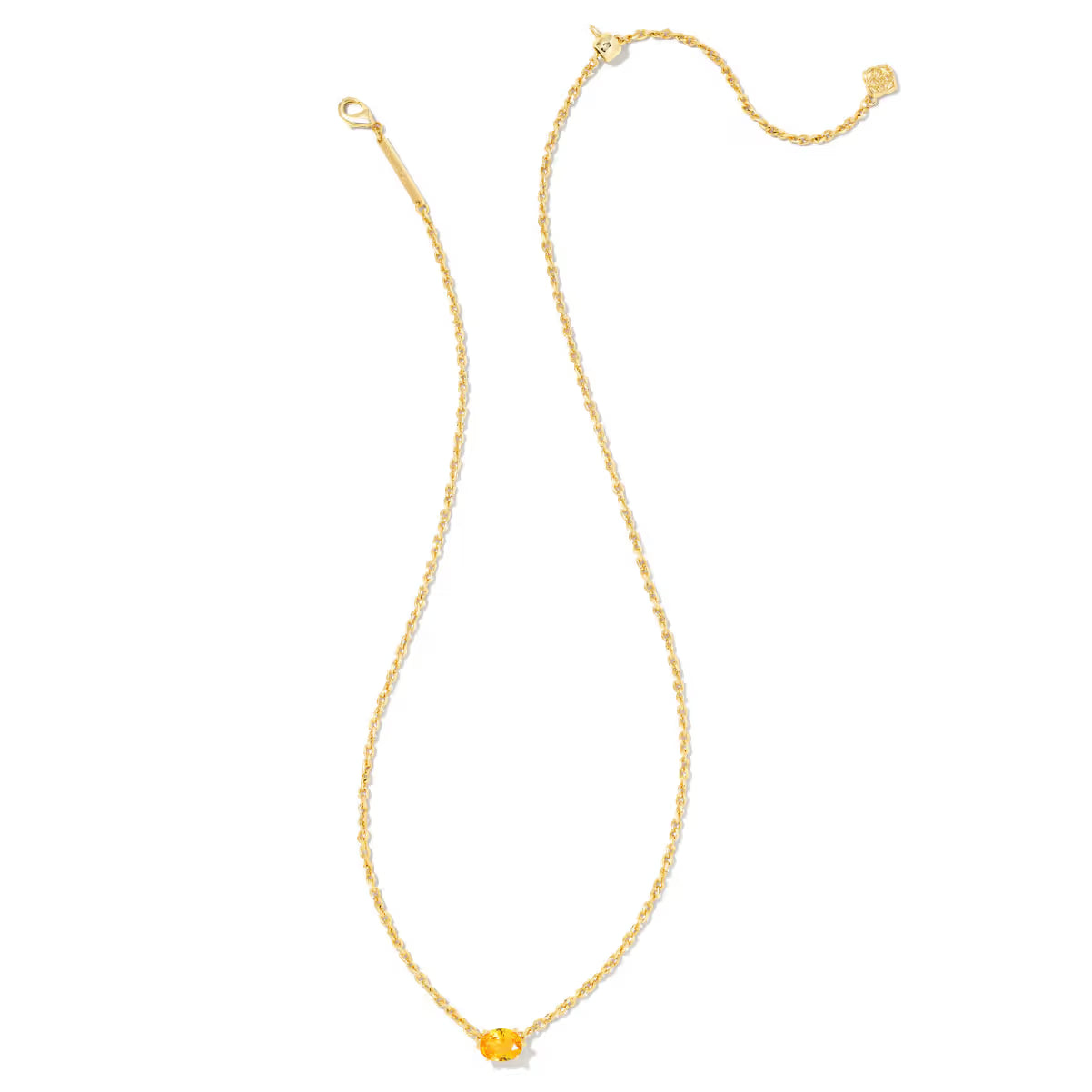Kendra Scott Cailin Gold Pendant Necklace Golden Yellow Crystal