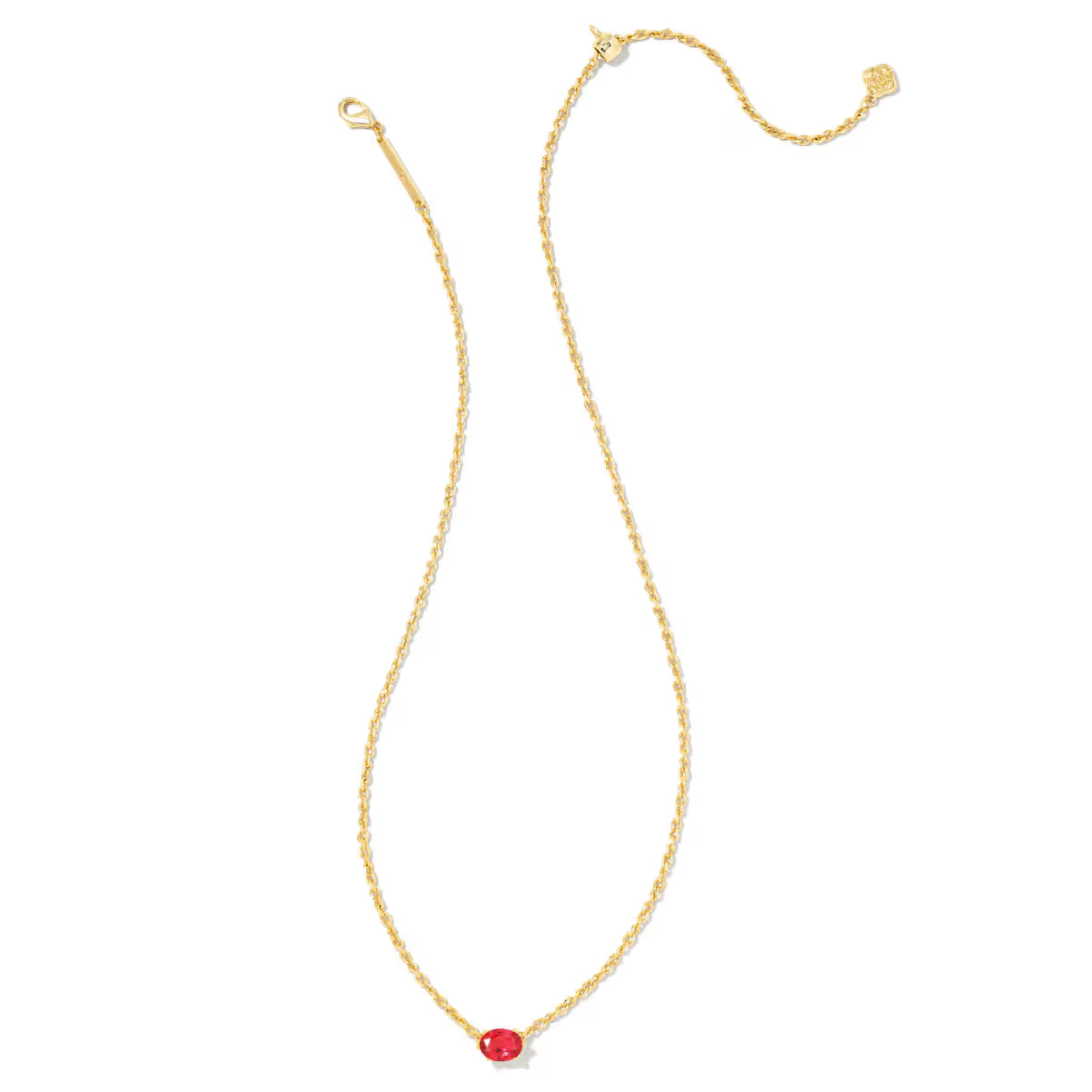 Kendra Scott Cailin Gold Pendant Necklace Red Crystal