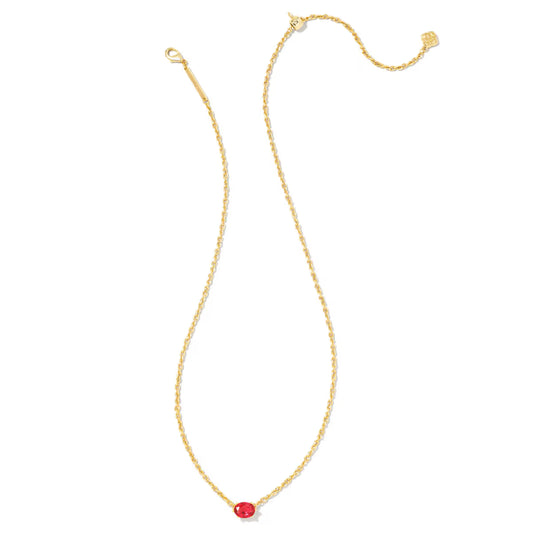 Kendra Scott Cailin Gold Pendant Necklace Red Crystal