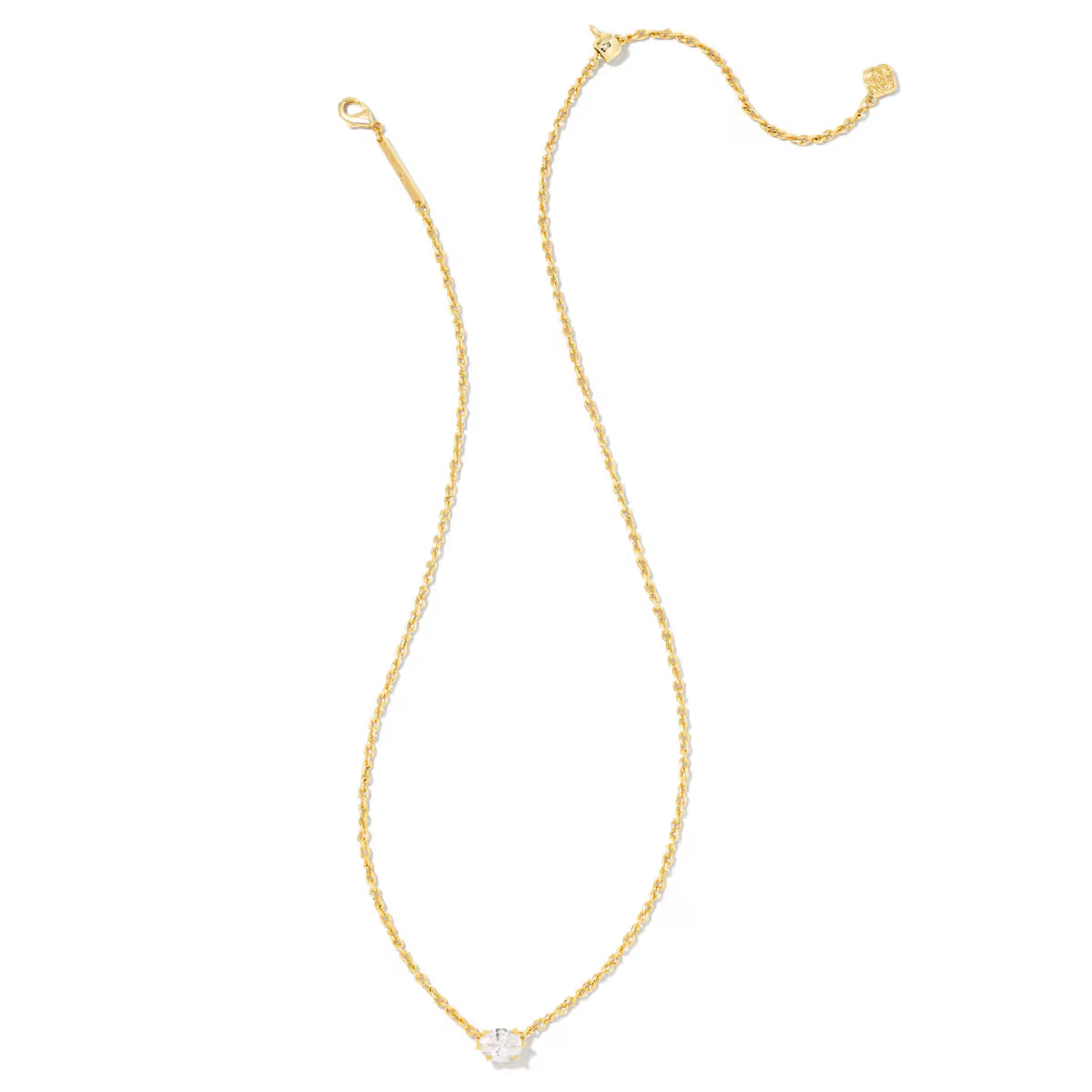 Kendra Scott Cailin Gold Pendant Necklace White CZ