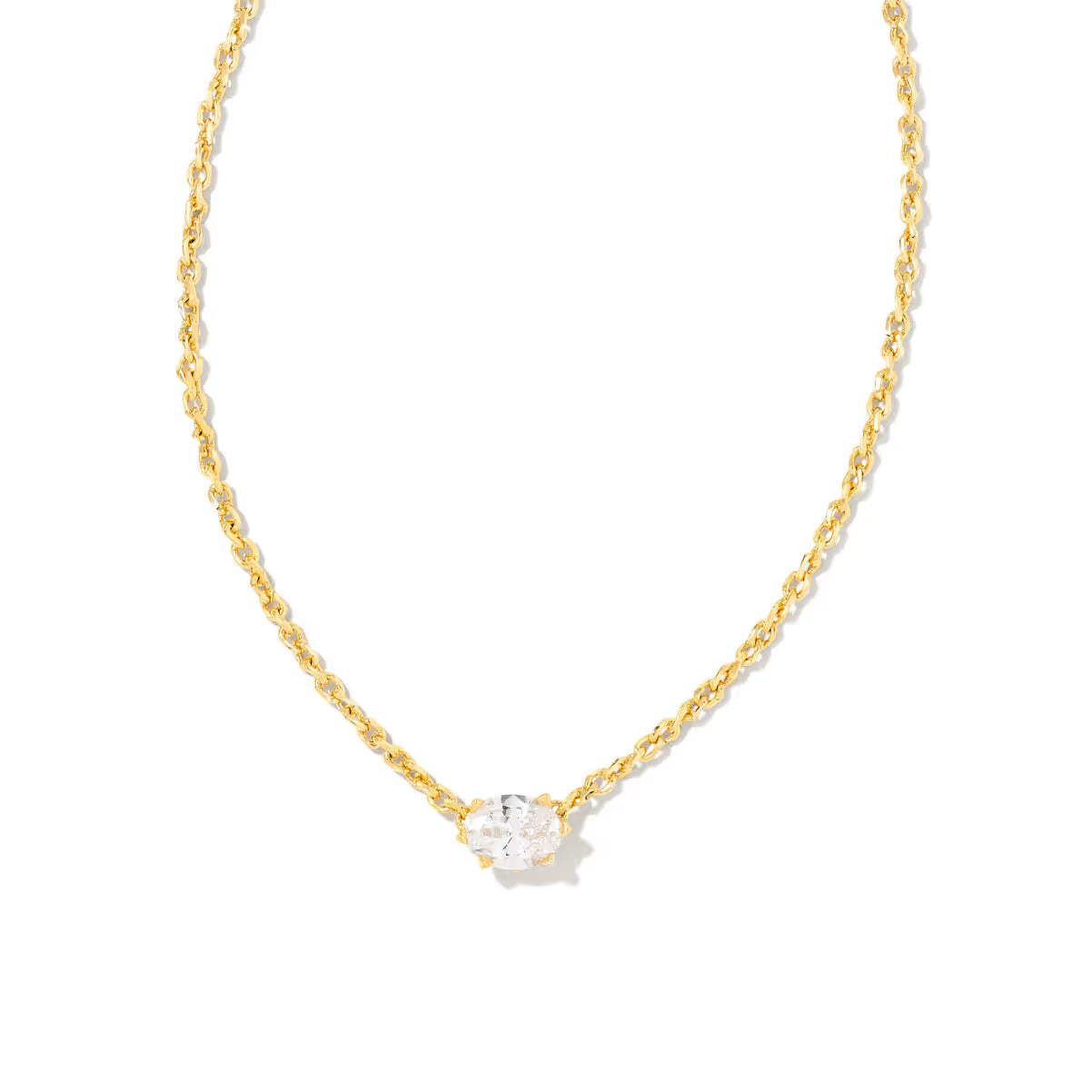 Kendra Scott Cailin Gold Pendant Necklace White CZ