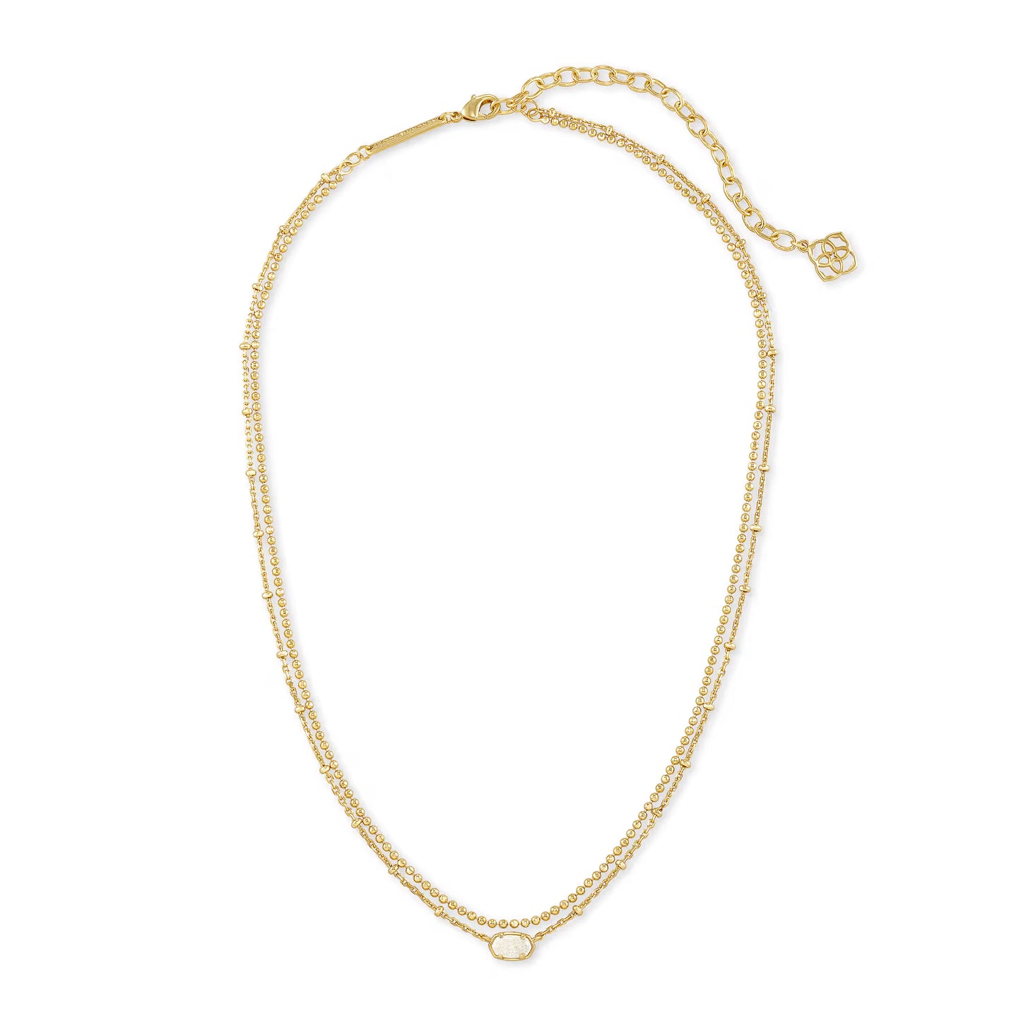 Emilie Gold Multi Strand Necklace in Iridescent Drusy