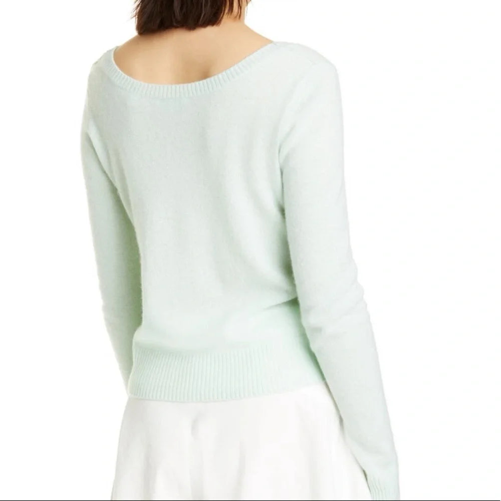 Vince Ballet Neck Cashmere Sweater in Sea Foam