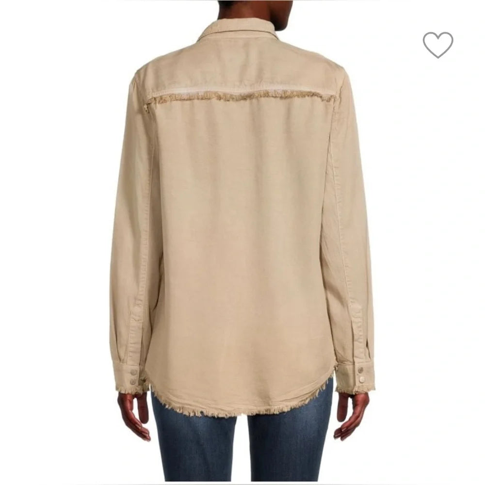 Etienne Marcel  Frayed Work Button-Down Top