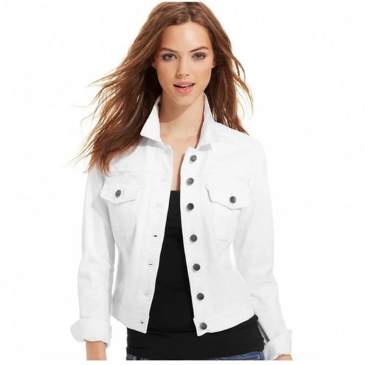 Kut From Kloth Chic Helena Denim Jacket in White