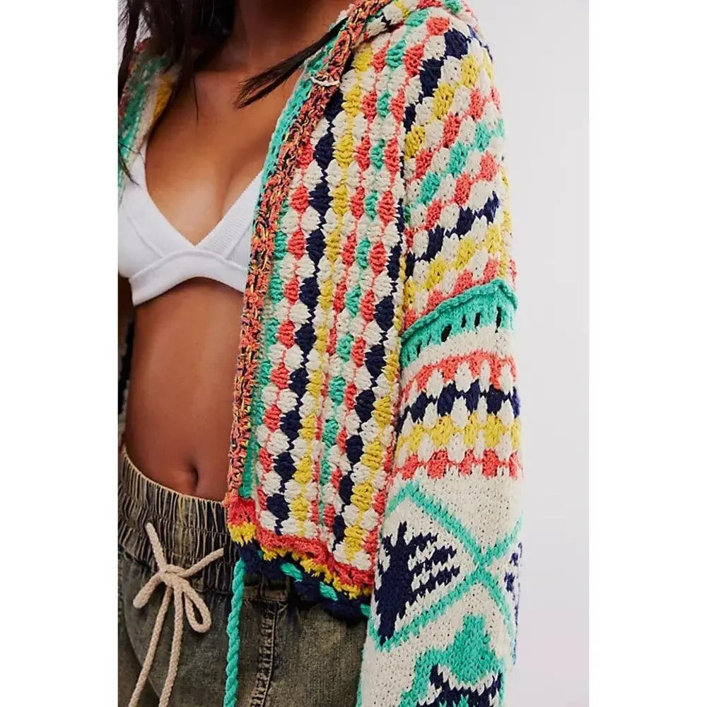 Free People Baja Baby Cardi Slouchy Knit Cardigan