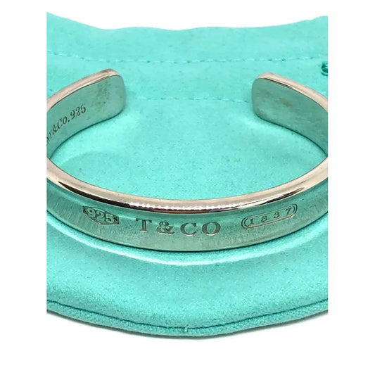 Tiffany & Co 925 Sterling Silver 1837 Concave Wide Cuff Bracelet 1997
