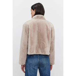 Velvet by Graham and Spencer Sheena Lux Faux Fur Jacket in Ash