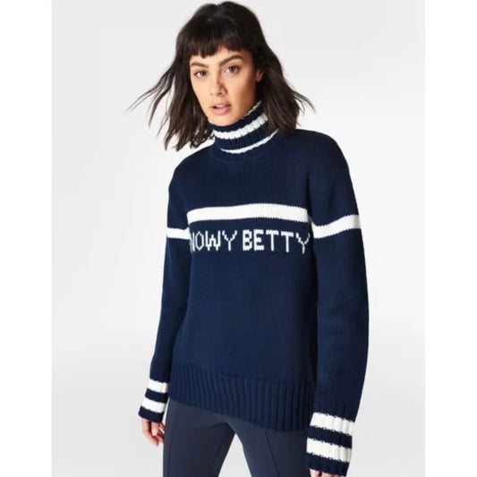 Snowy Betty Wool Turtleneck Sweater in Navy