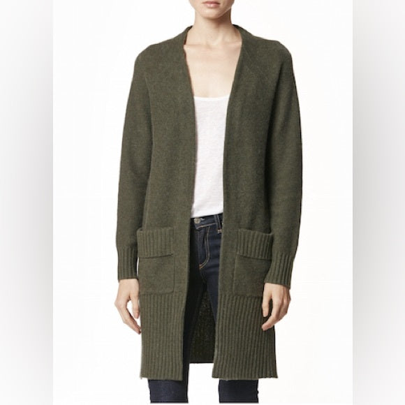 Consignment001 360 Cashmere Wool Cardigan in Moss