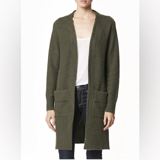 Consignment001 360 Cashmere Wool Cardigan in Moss