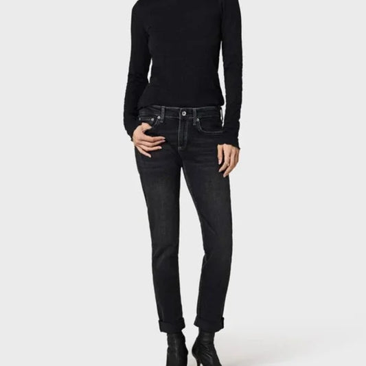 Rag & Bone DreLow-Rise Slim Boyfriend Jeans in Black