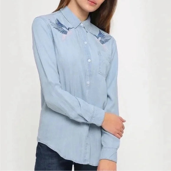 Rails Ingrid Hummingbird Button Down Shirt