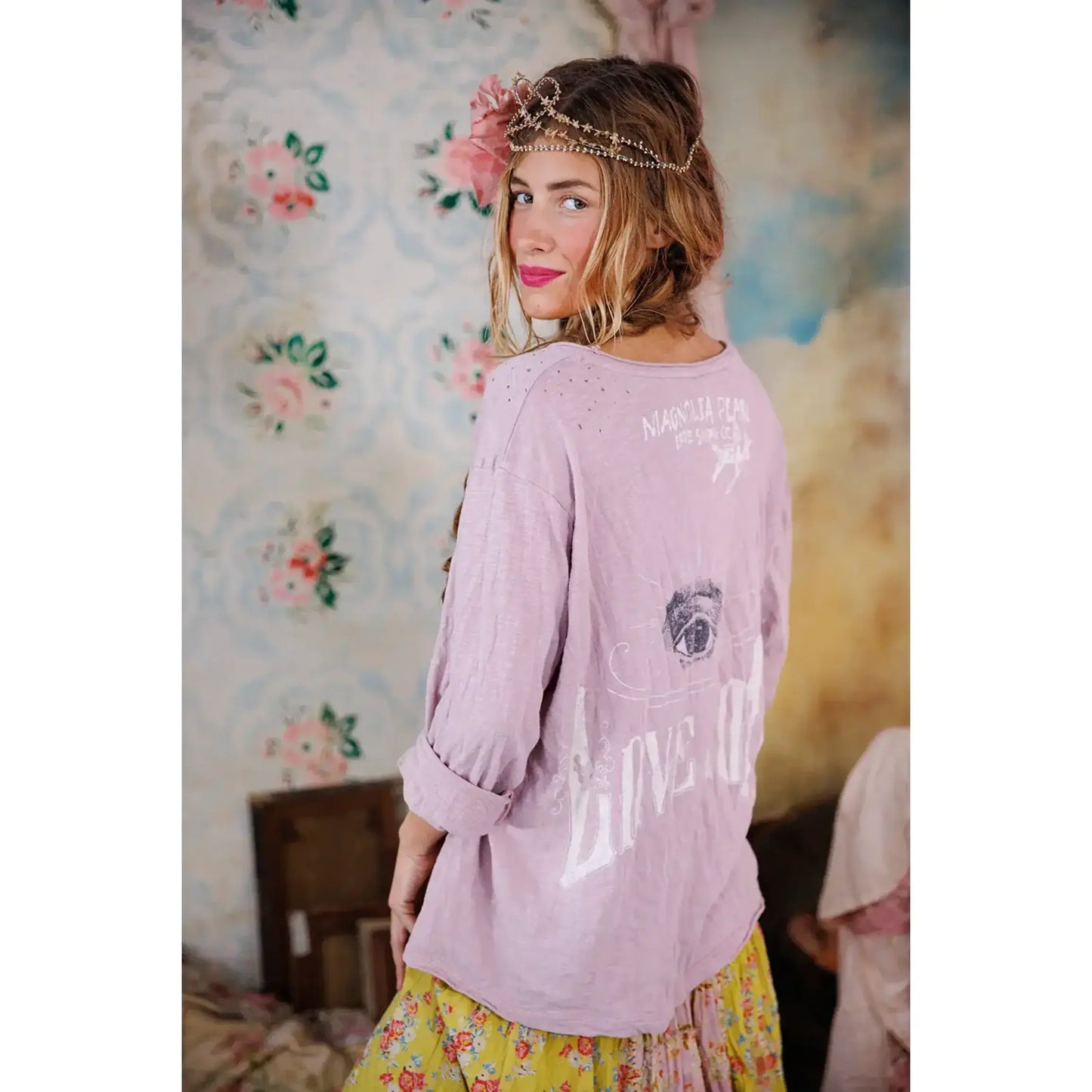 Magnolia Pearl Brightest Eyes Viggo Tee in Lychee Blossom