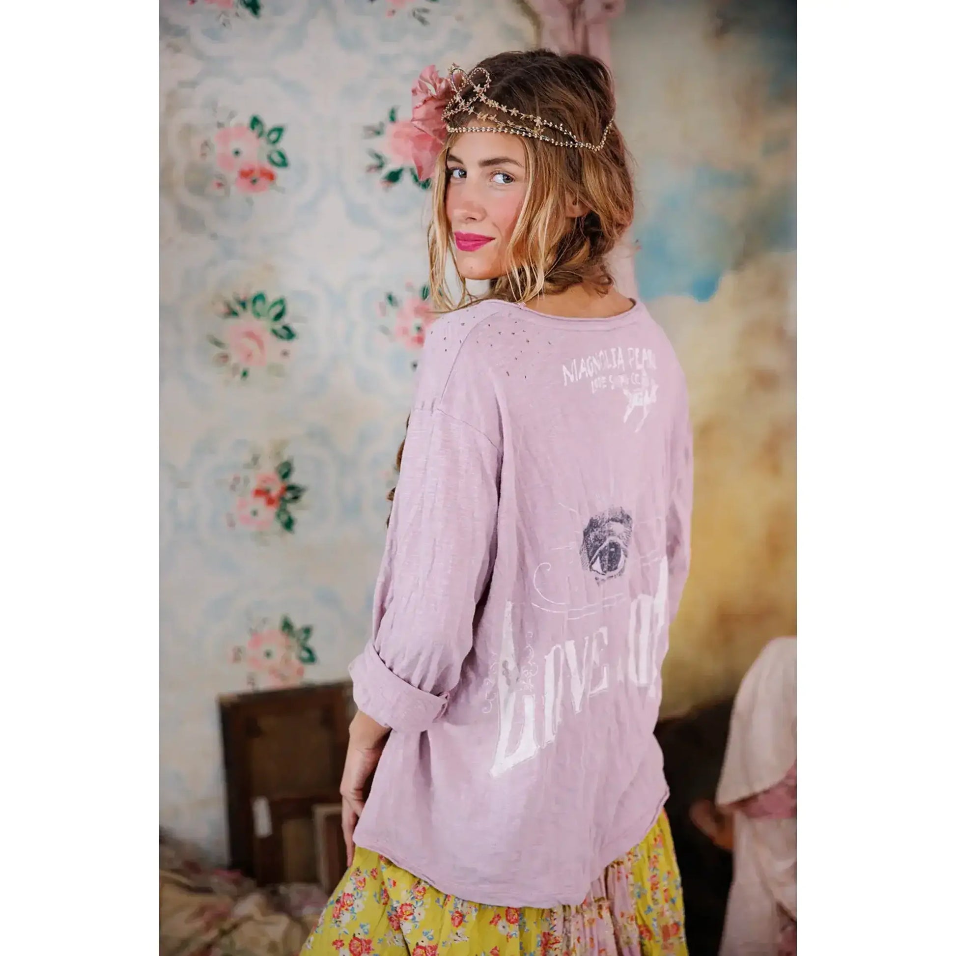 Magnolia Pearl Brightest Eyes Viggo Tee in Lychee Blossom