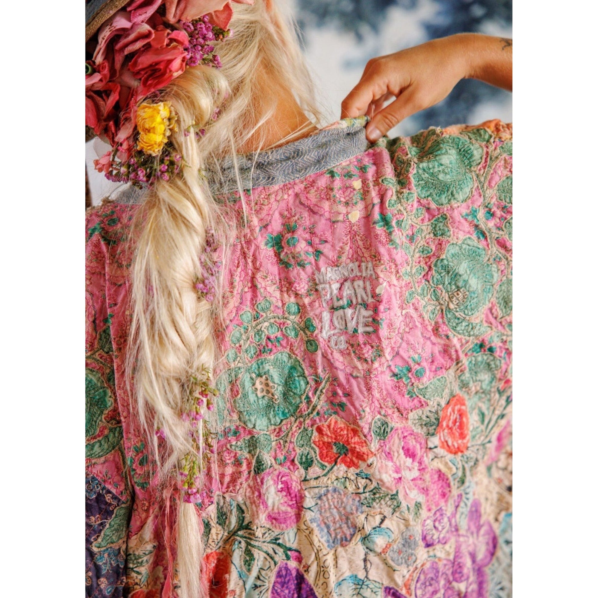 Magnolia Pearl Piecewise Crop Dashi Kimono in Wonderland