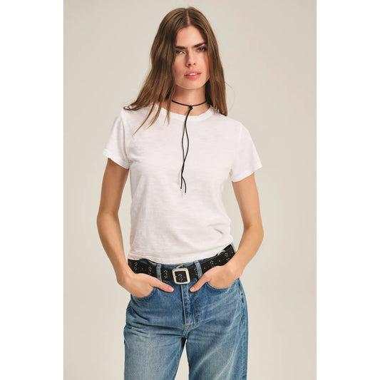 Velvet by Graham and Spencer Marika Cotton Slub Tee in White