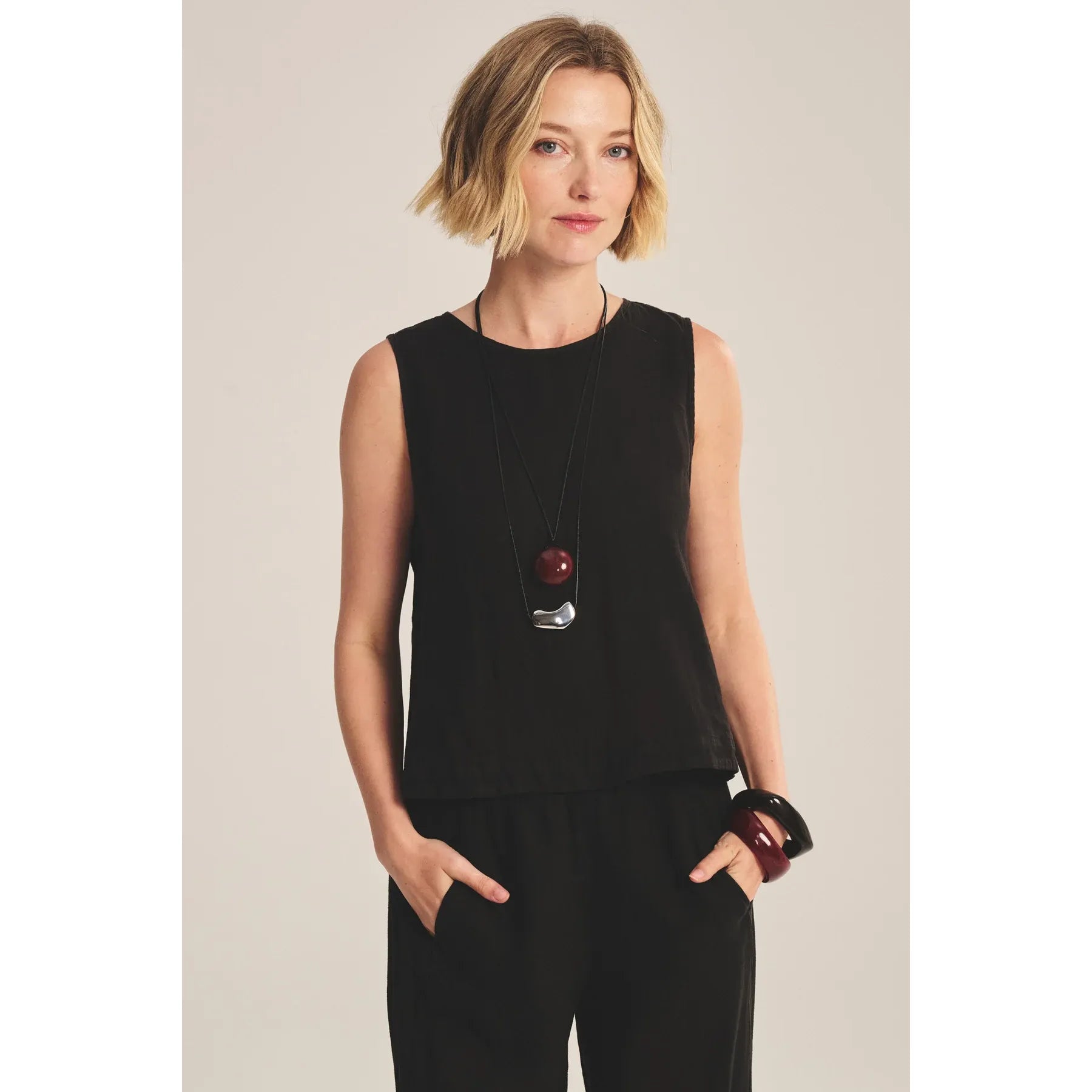 Velvet by Graham & Spencer Maxine Linen Top in Black