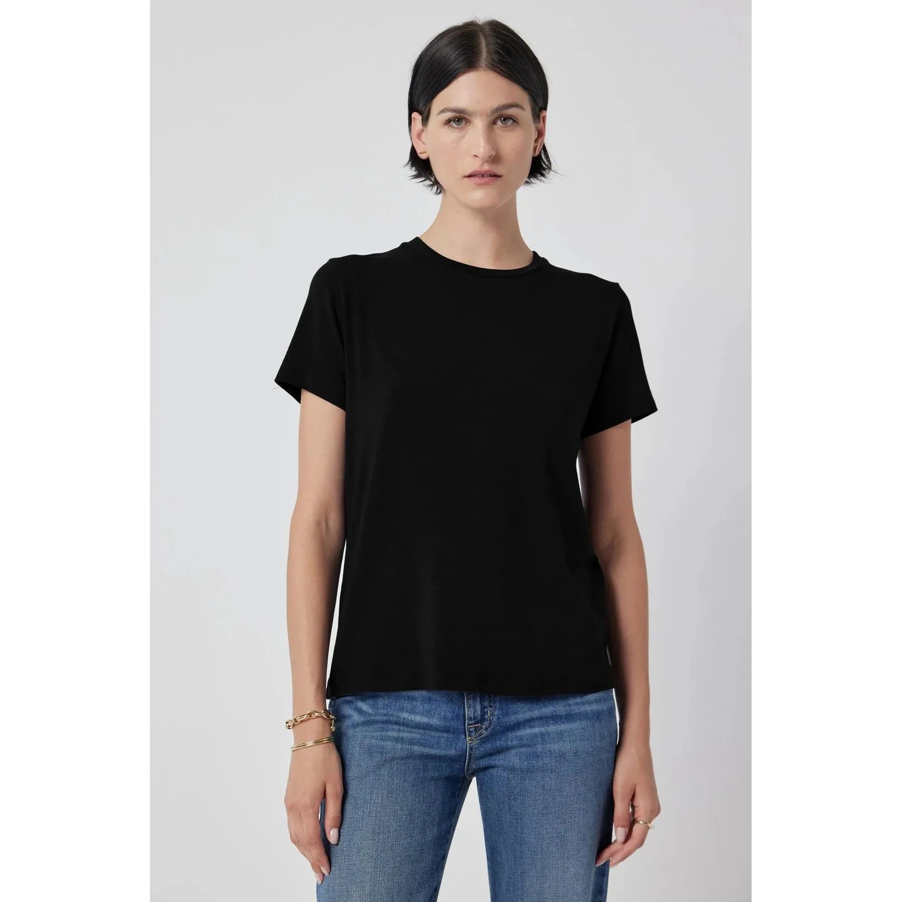 Velvet by Jenny Graham Solana Modal Jersey Short Sleeve Tee in Black