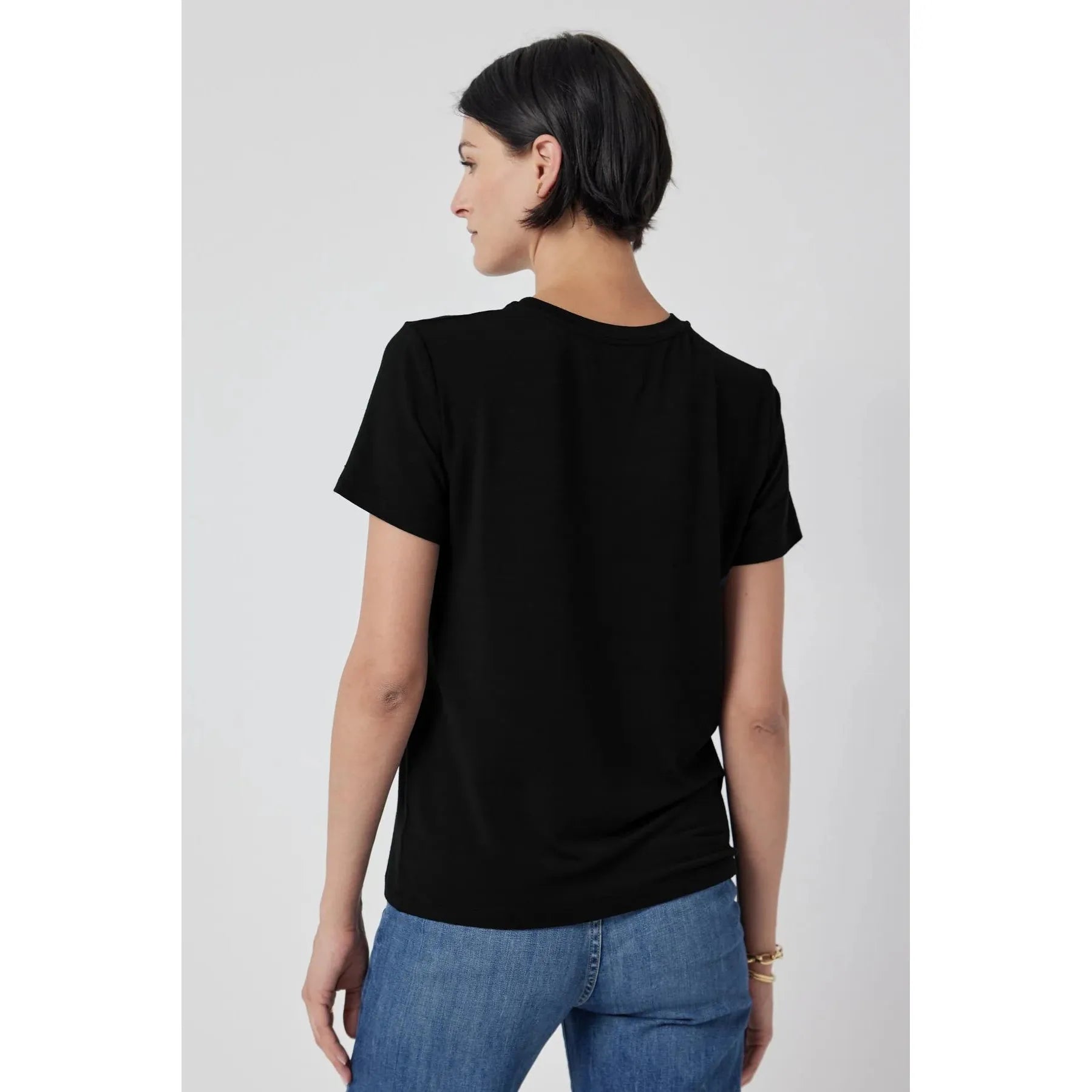 Velvet by Jenny Graham Solana Modal Jersey Short Sleeve Tee in Black