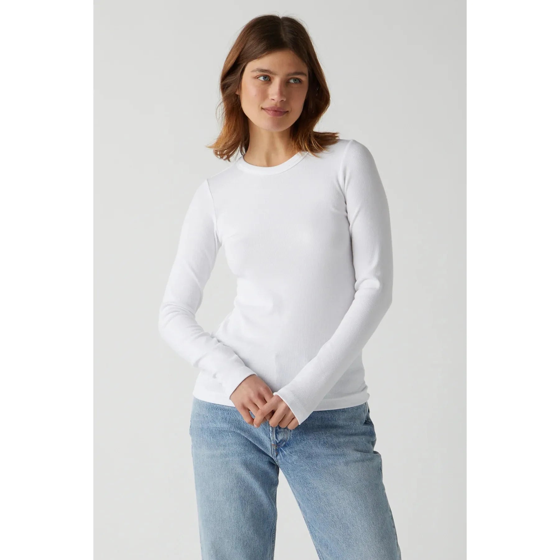 Velvet by Jenny Graham Camino Ribbed Tee in White