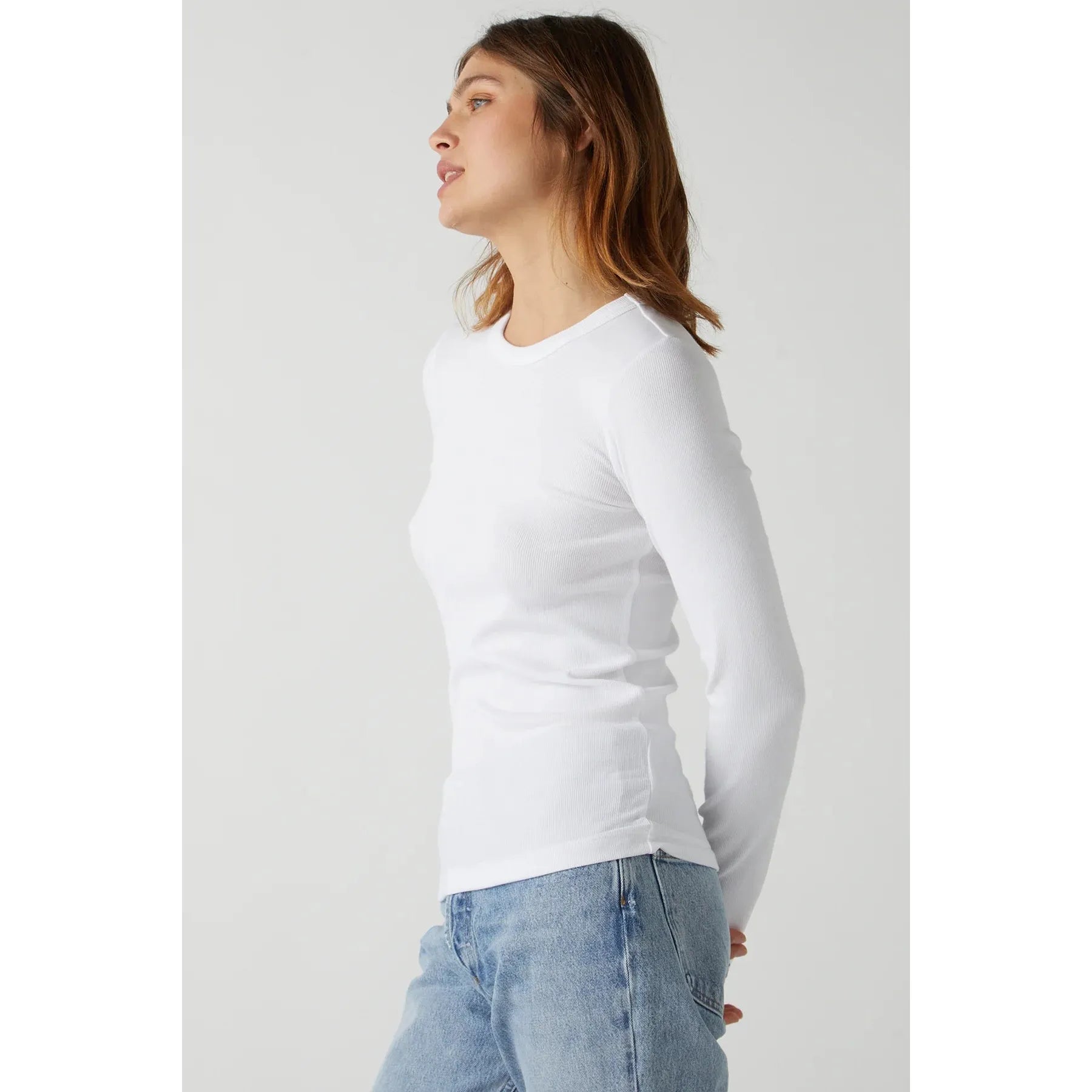 Velvet by Jenny Graham Camino Ribbed Tee in White