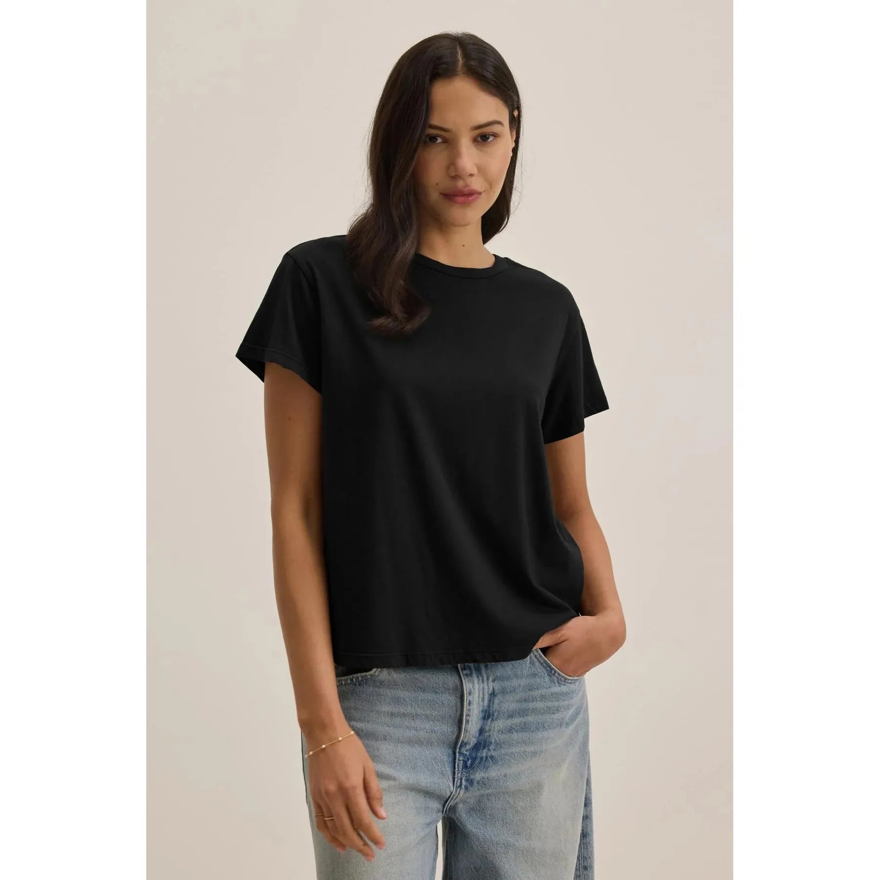 Velvet by Jenny Graham Topanga Organic Cotton Tee in Black