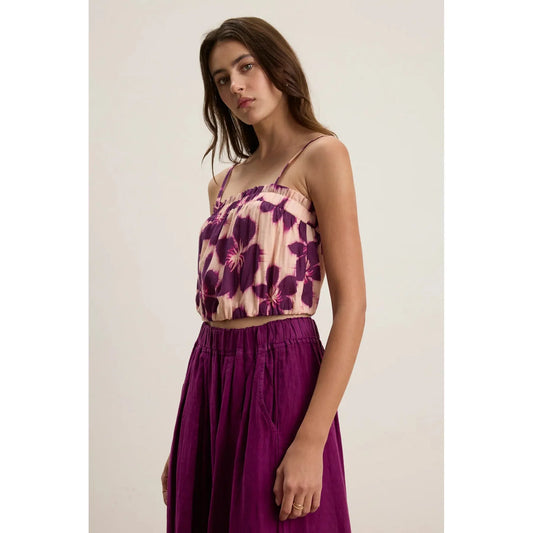 Velvet by Graham & Spencer Alice Printed Cotton Voile Cami in Berry