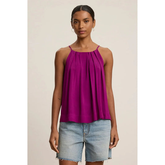 Velvet by Graham & Spencer Piper Rayon Challis Tank Top in Grapes
