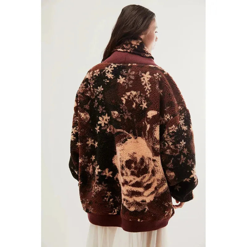 Free People Rosie Printed Sherpa Jacket