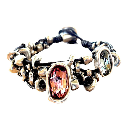 Uno De 50 Silver Plated Swarovski Amethyst Crystal Lady Marmalade Bracelet