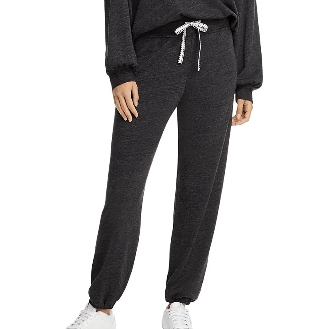 Sundry by Anthropologie Fleece Sweatpants in Black/Charcoal