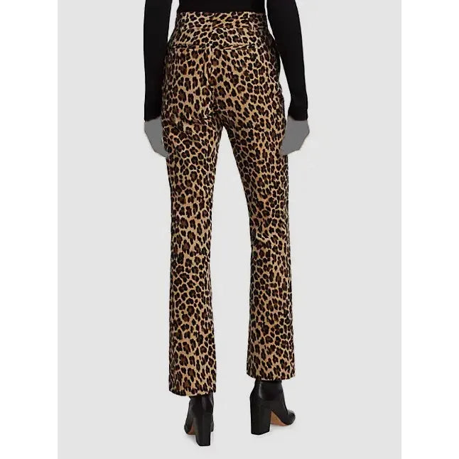 Frame Cheetah Print Velvet Mini Bootcut Trousers
