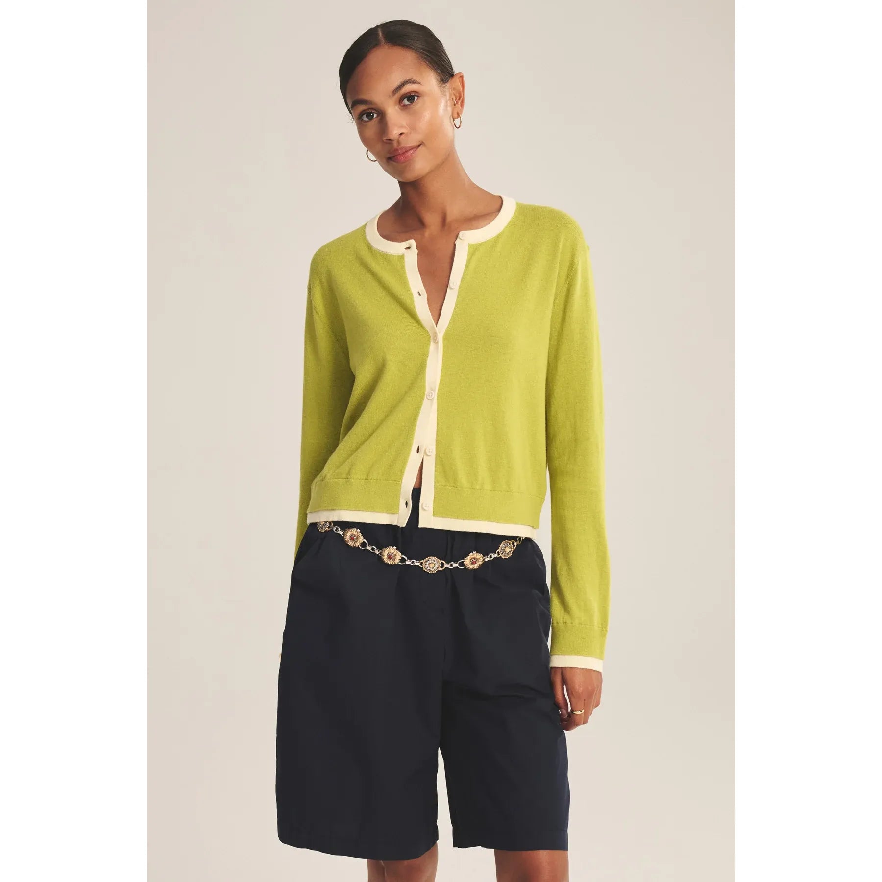 Velvet by Graham & Spencer Saylor Cardigan in Lime