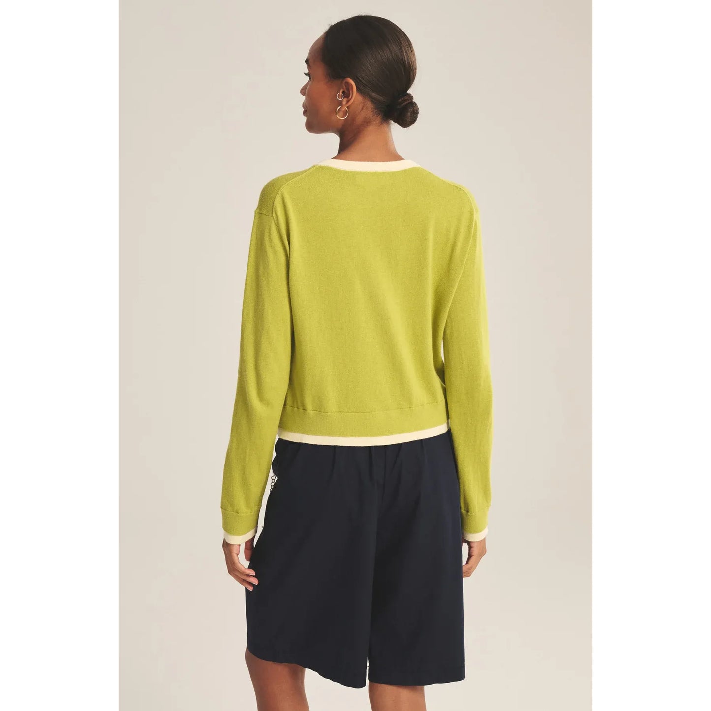 Velvet by Graham & Spencer Saylor Cardigan in Lime