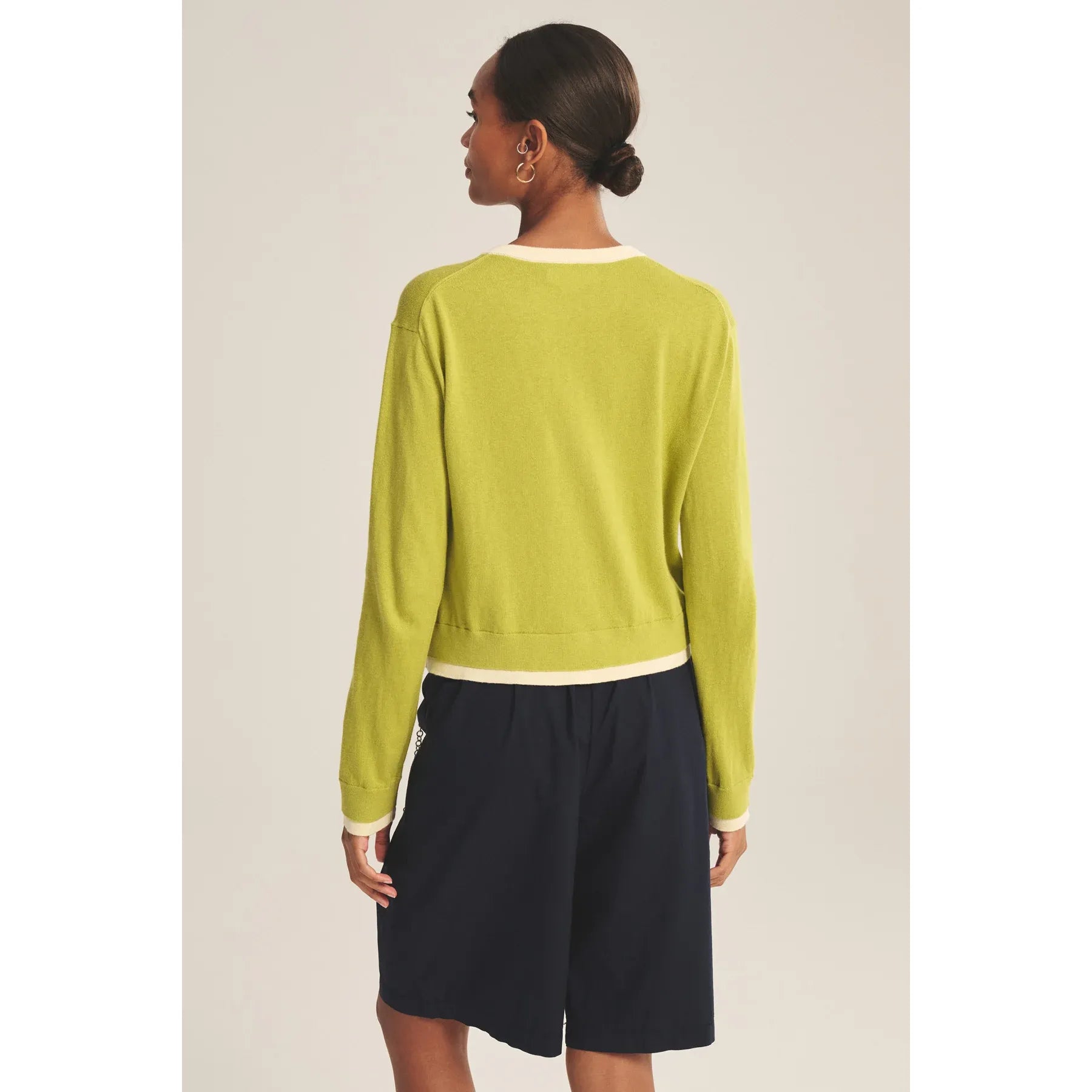 Velvet by Graham & Spencer Saylor Cardigan in Lime