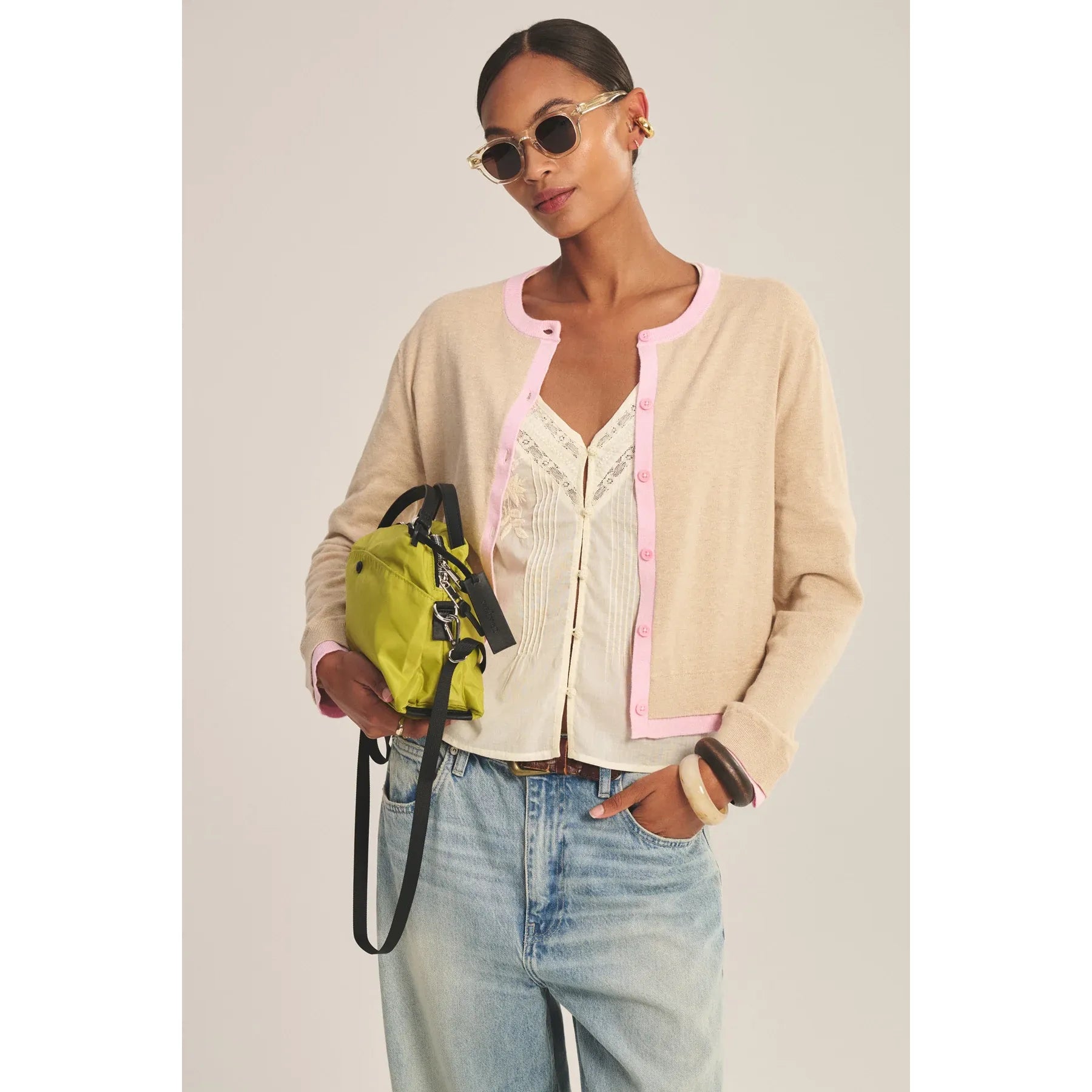 Velvet by Graham & Spencer Saylor Cardigan in Sesame