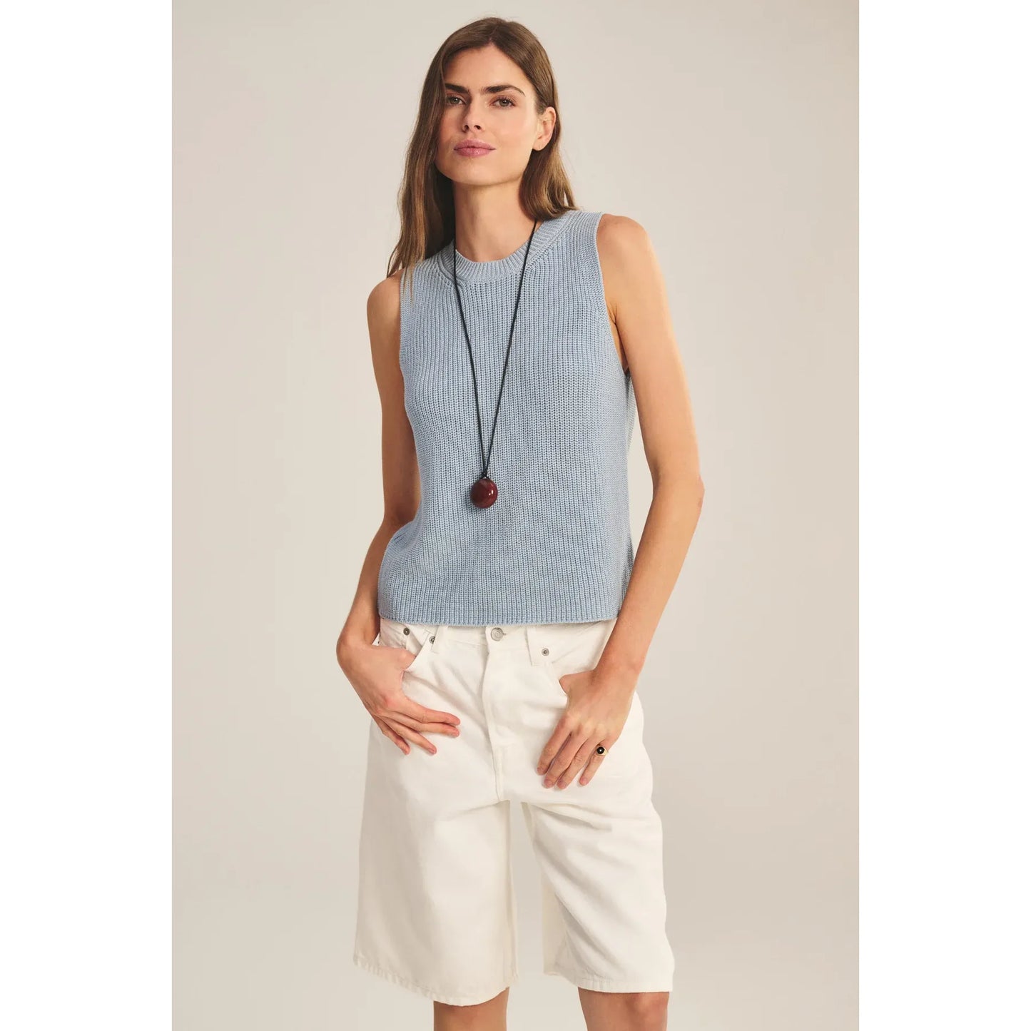 Velvet by Graham & Spencer Seretta Tank Sweater in Stream