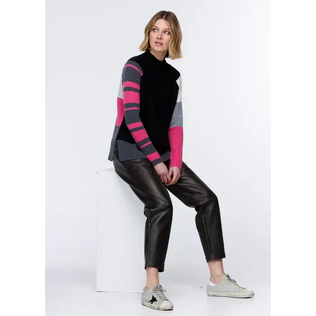 Zaket & Plover Color Block Sweater in Black Combo