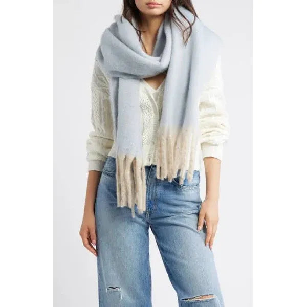 Free People Winter Chill Blanket Scarf in Blue