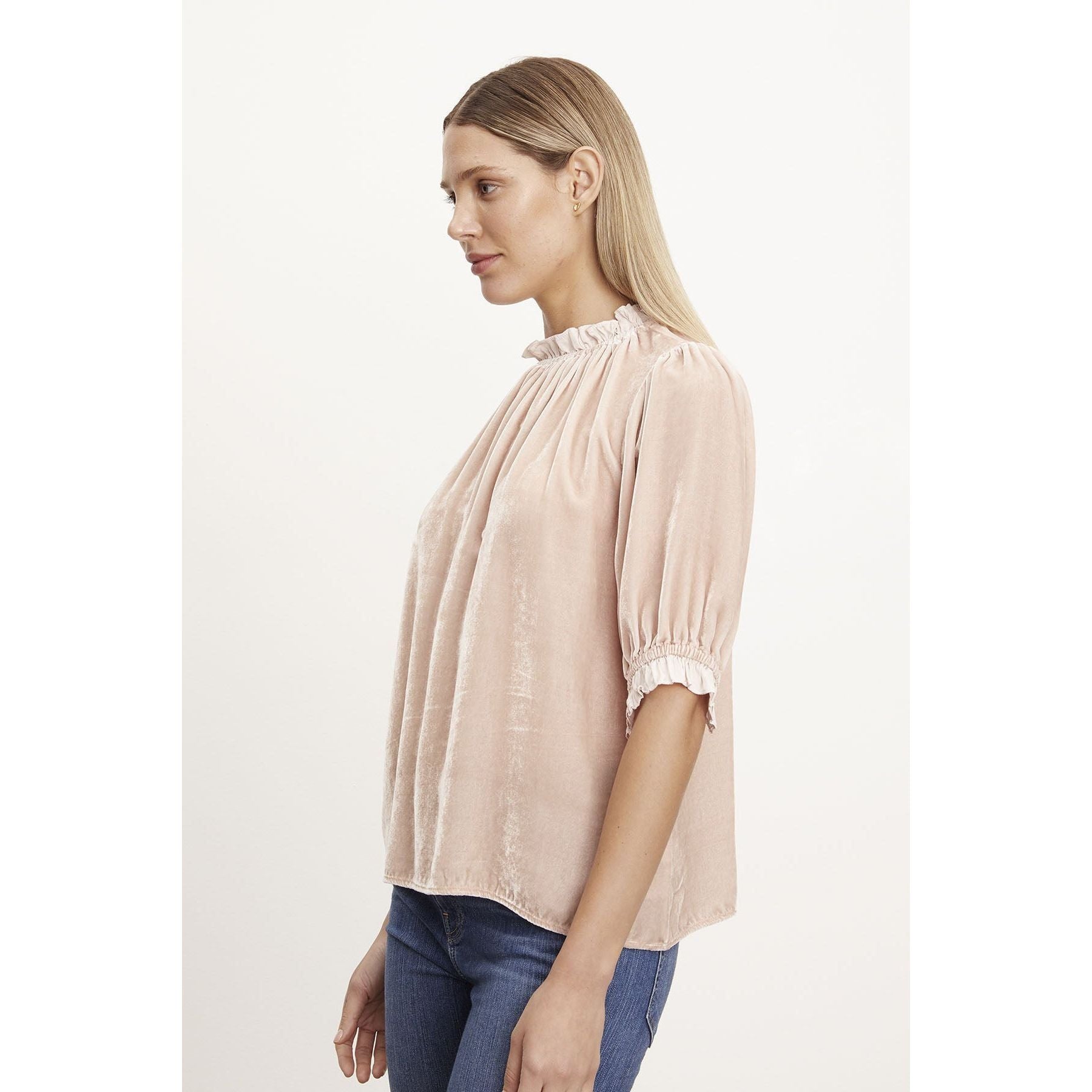 Velvet Val Silk Velvet Top in Camillia