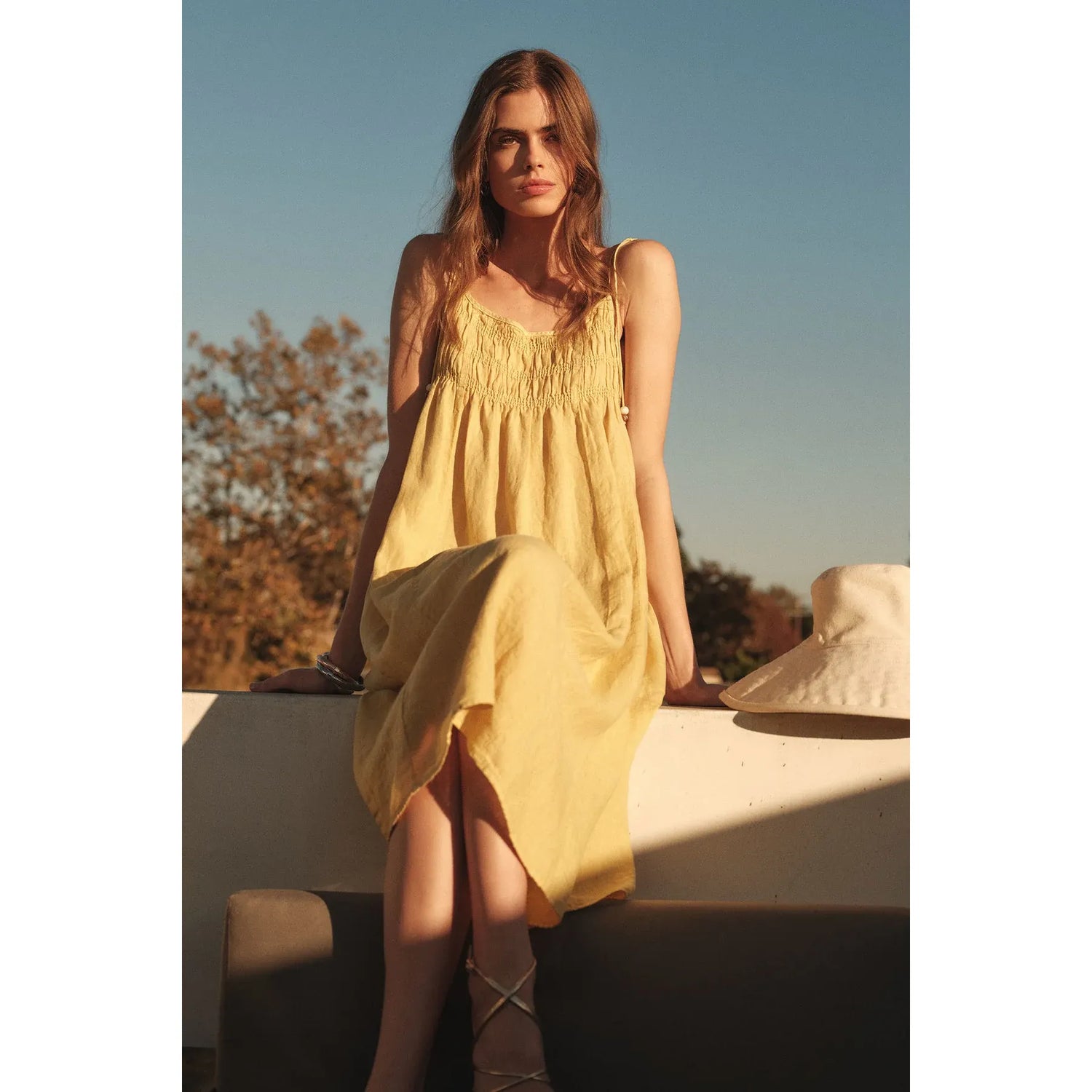 Velvet by Graham & Spencer Teresa Linen Dress in Sun