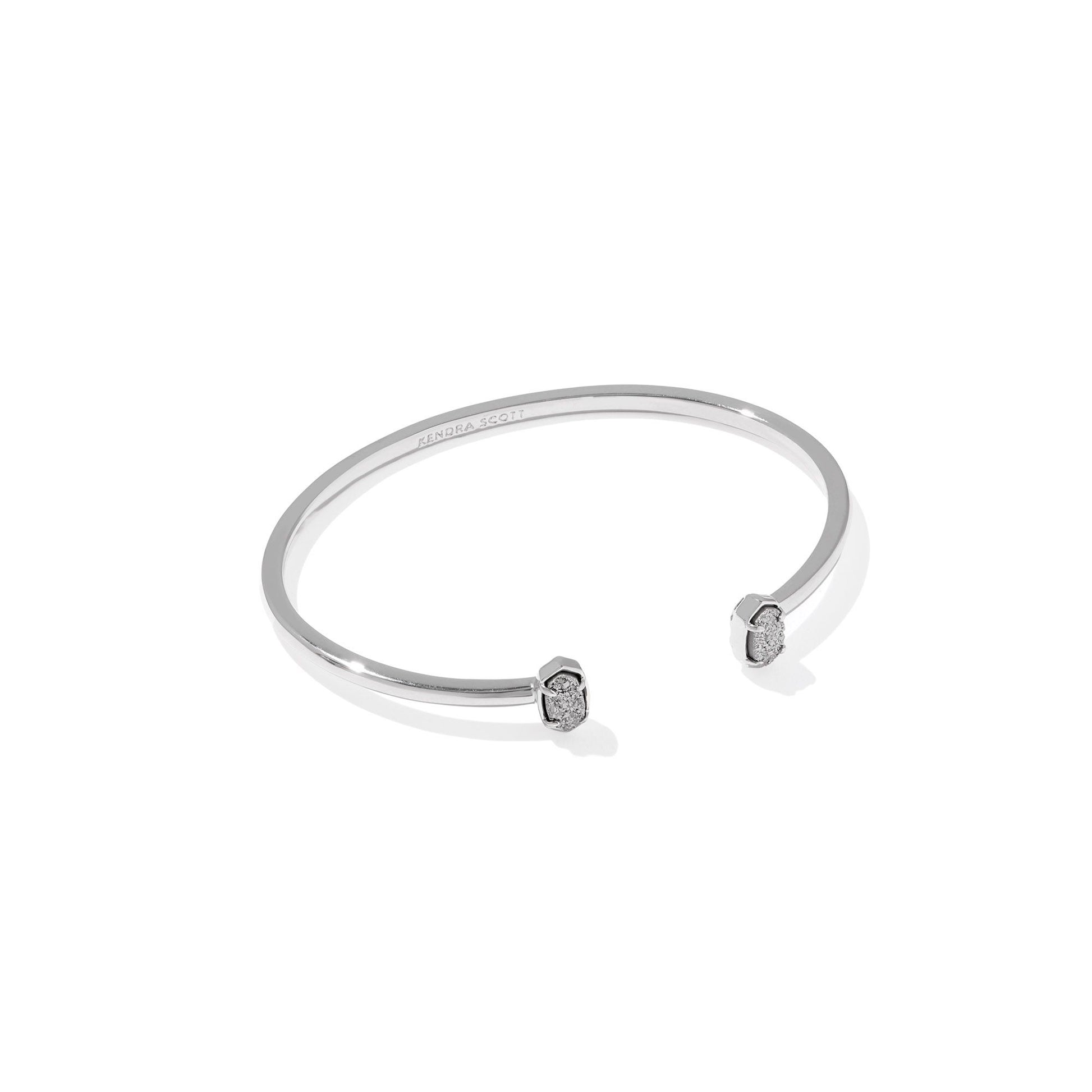 Kendra Scott Emilie Cuff Bracelet in Silver Platinum Iridescent Drusy