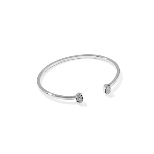 Kendra Scott Emilie Cuff Bracelet in Silver Platinum Iridescent Drusy
