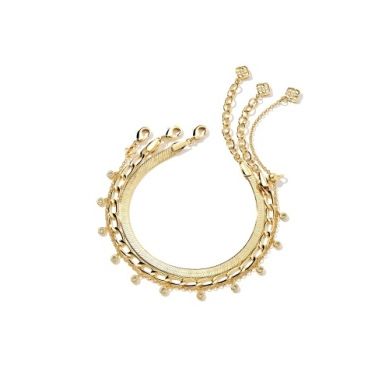 Kendra Scott Kassie Set of 3 Chain Bracelets in Gold