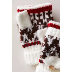 Free People First Frost Fairisle Gloves in Ivory