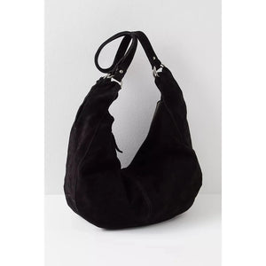 Free People Roma Suede Tote Bag in Black