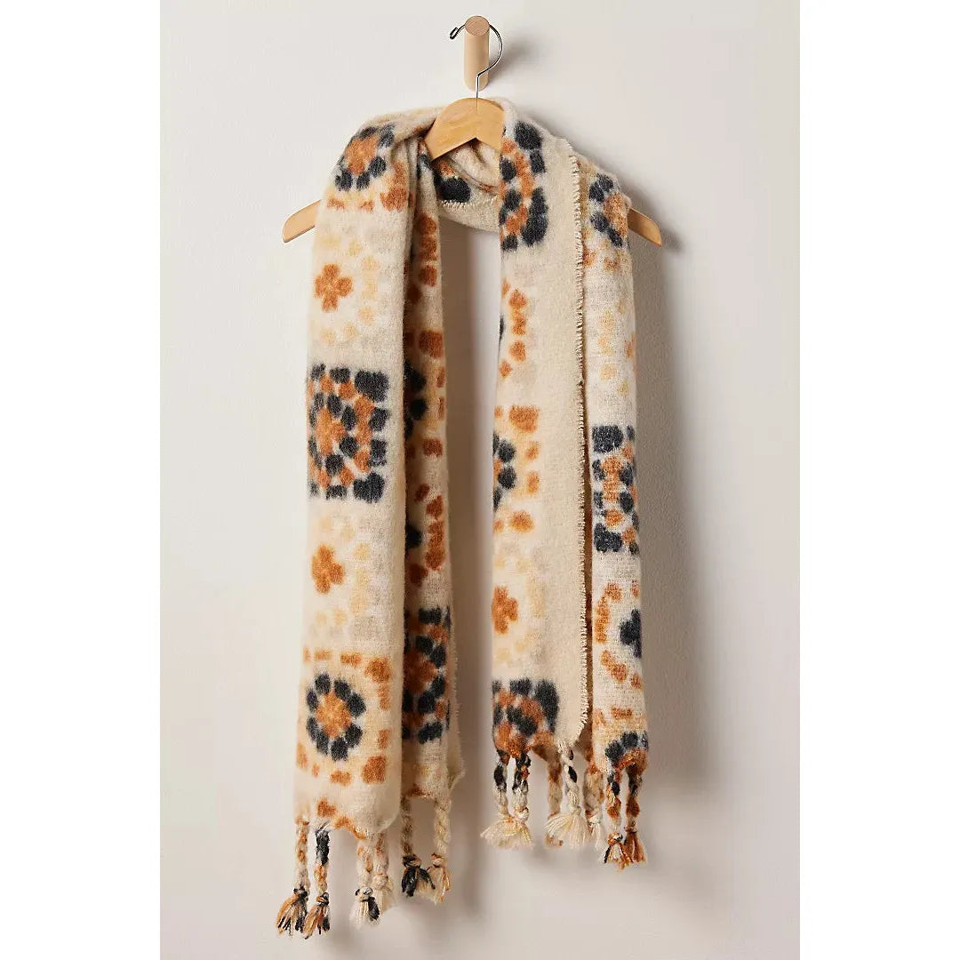 Free People Kaleidiscope Blanket Scarf in Ivory